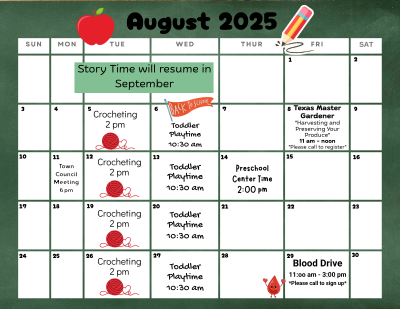 August Calendar of Events