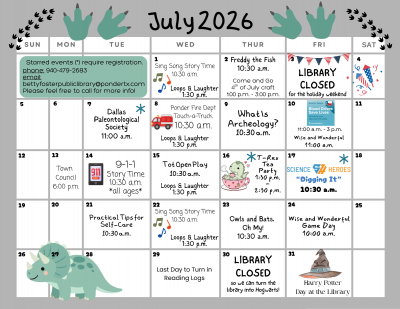 July 2026 calendar of events
